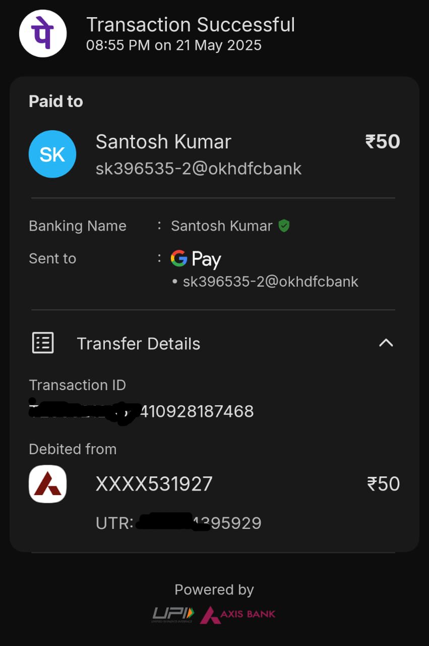 UPI payment ₹120 – 10 Jun